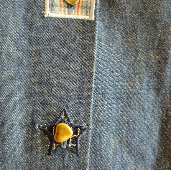 Vintage Koret City Blues Denim Shirt XL Patriotic Americana Appliqué Hearts... - Picture 11 of 16